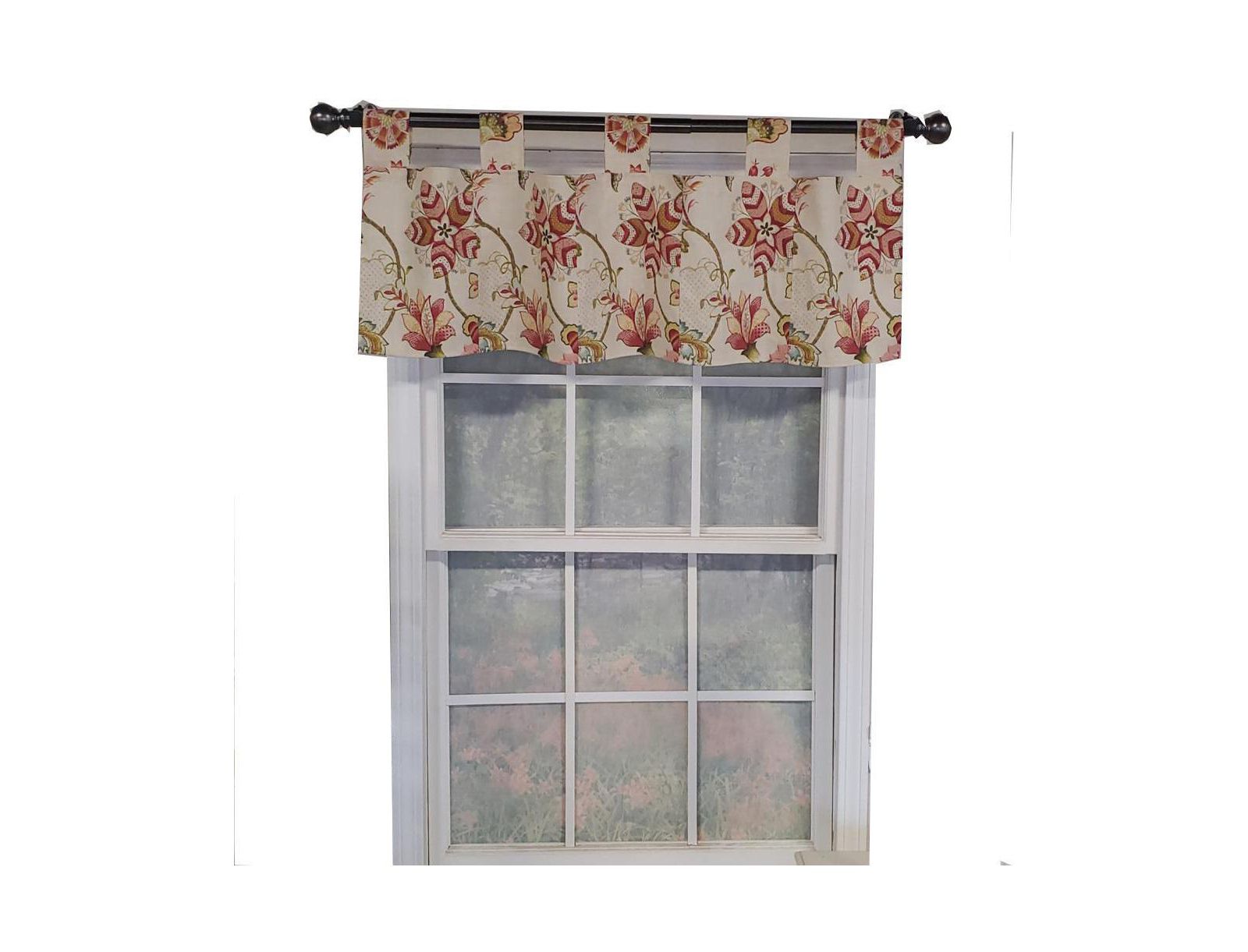 Ophelia Tab Style Premium Quality 4" Tab Valance 45" x 15" Rose by RLF Home