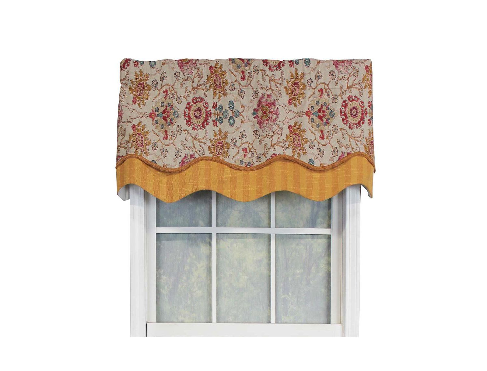 RLF Home Centennial Glory Window Treatment Premium Quality Valance 3" Rod Pocket 50" x 16" Marigold