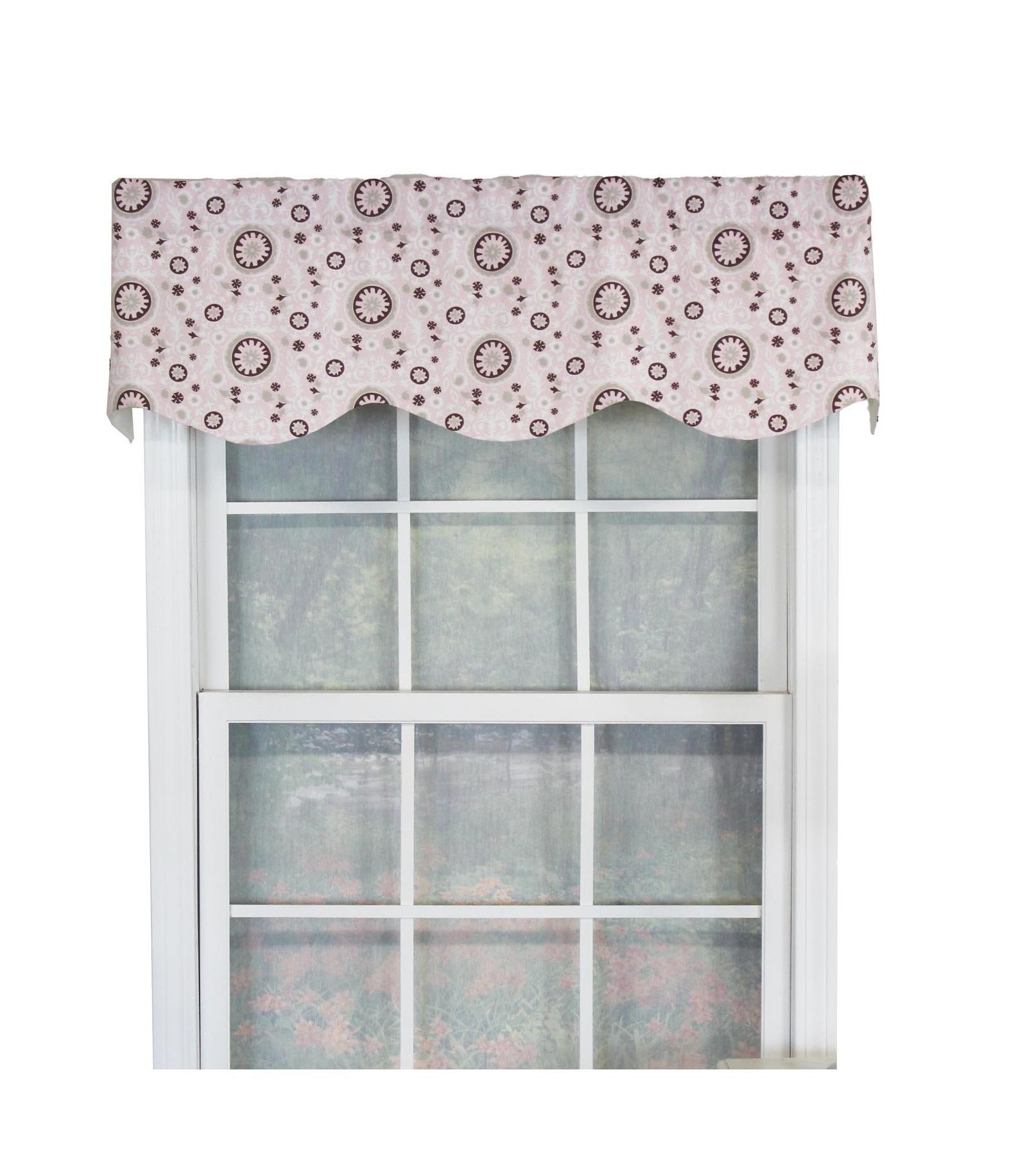 RLF Home Pin Wheel Provance 100% Cotton with Fully Lined Rod Pocket Valnance for Windows