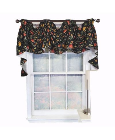 RLF Home современная занавеска для окна Nightfall Victory Swag 50" x 25" черная