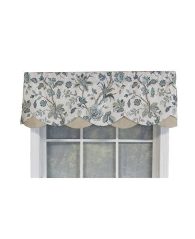 RLF Home Gianna Petticoat 3" Rod Pocket Contrast Bottom Fabric Valance, 50" x 15"