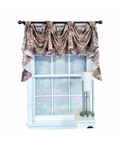 Занавеска RLF Home Modern Design Monte Cristo Victory Swag 3-Scoop Window Valance 50" x 25" Gray