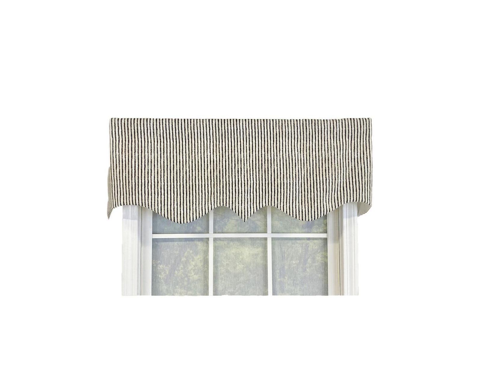 RLF Home Duval Regal Valance 3" Rod Pocket for Kitchen Living Room, 50" x 17"