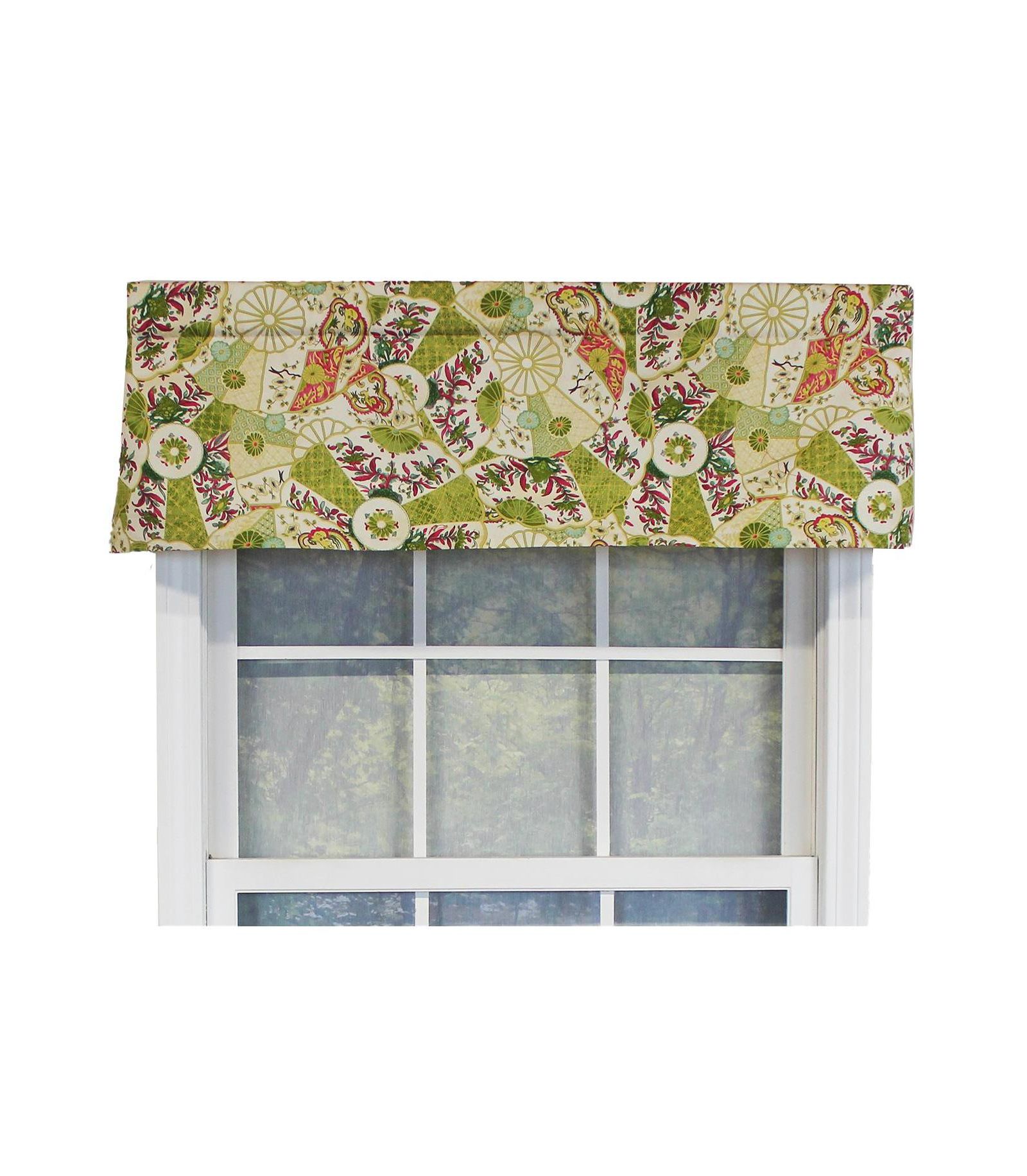 RLF Home Selene Tailored 100% Cotton with Fully Lined 3" Rod Pocket Valnance for Windows 50" x 14" Multi