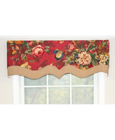 Queensland D-Regal 3" Rod Pocket Contrast fabric Valance 50" x 17" by RLF Home