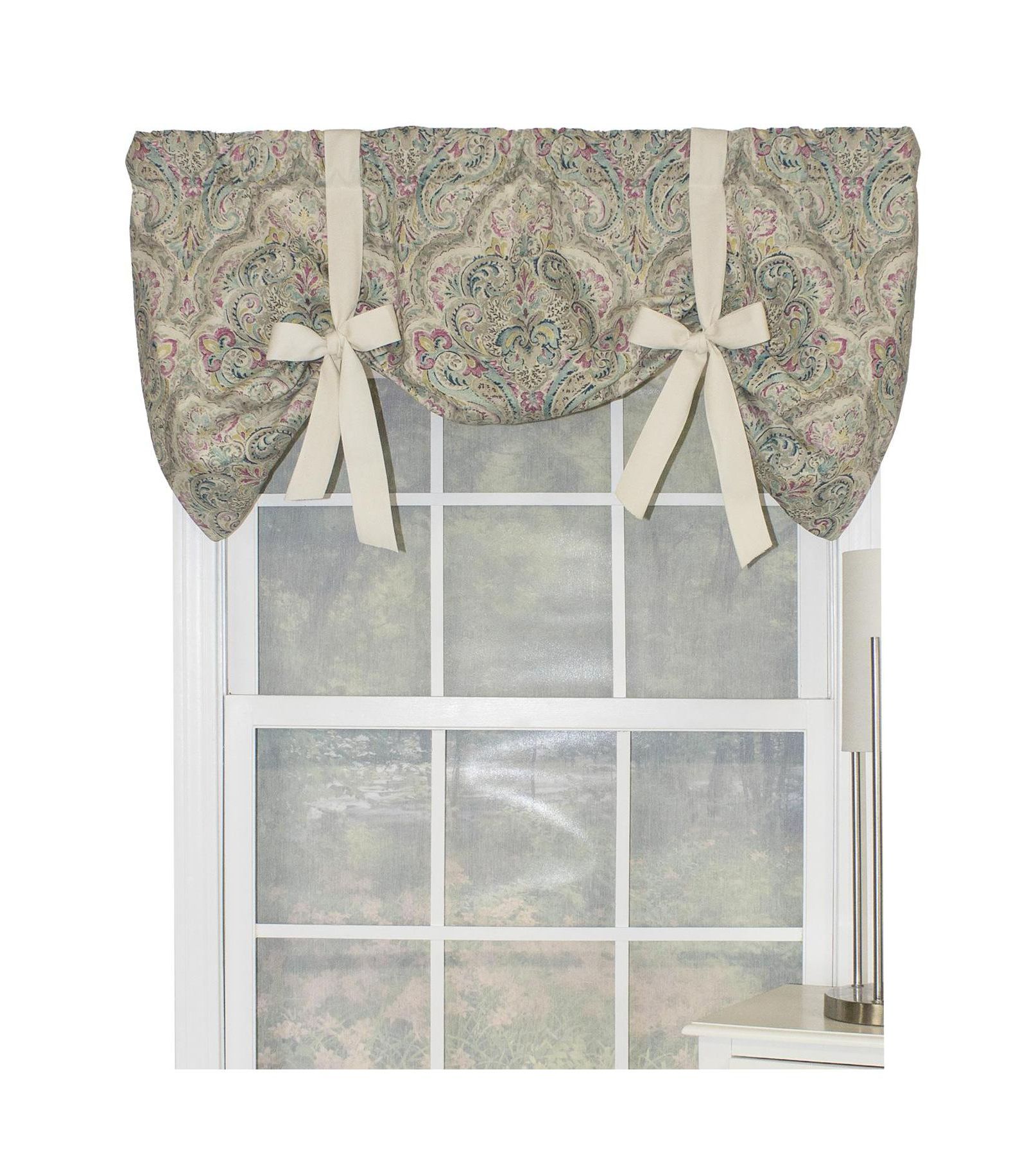 RLF Home Lady Queen Tailored 100% Cotton with Fully Lined 3" Rod Pocket Valnance for Windows 50" x 20" Multi