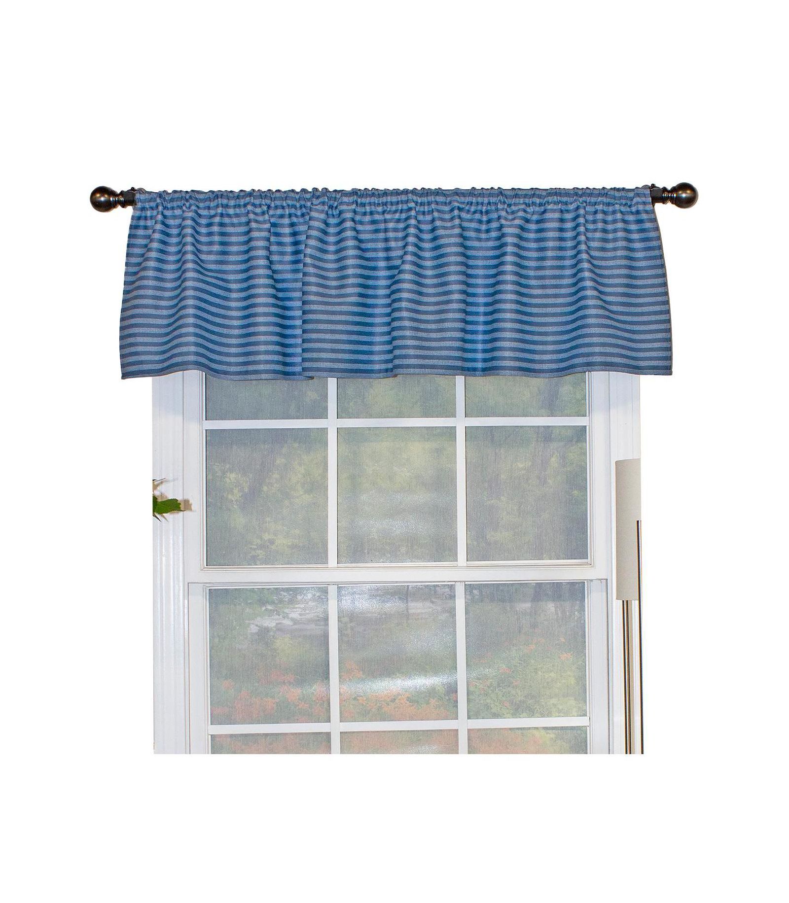 RLF Home Serpentine Tailored 100% Cotton with Fully Lined 3" Rod Pocket Valnance for Windows 50" x 14" Sky