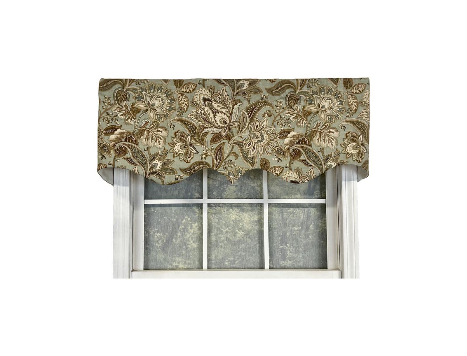 RLF Home Valdosta валанс в королевском стиле на все сезоны 3" Rod Pocket 50" x 17" Mist