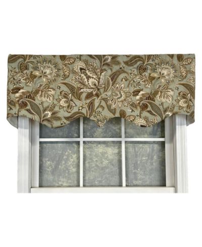 RLF Home Valdosta валанс в королевском стиле на все сезоны 3" Rod Pocket 50" x 17" Mist
