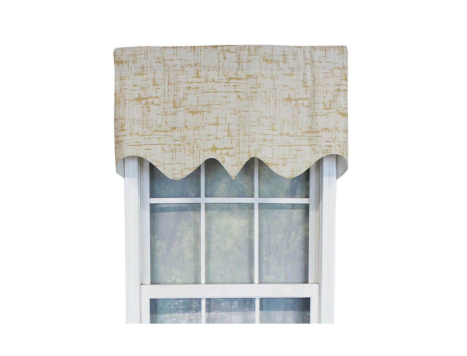 Занавеска RLF Home Zino Gold Thin Lines Regal Window Treatment 3" Rod Pocket 50" x 17"