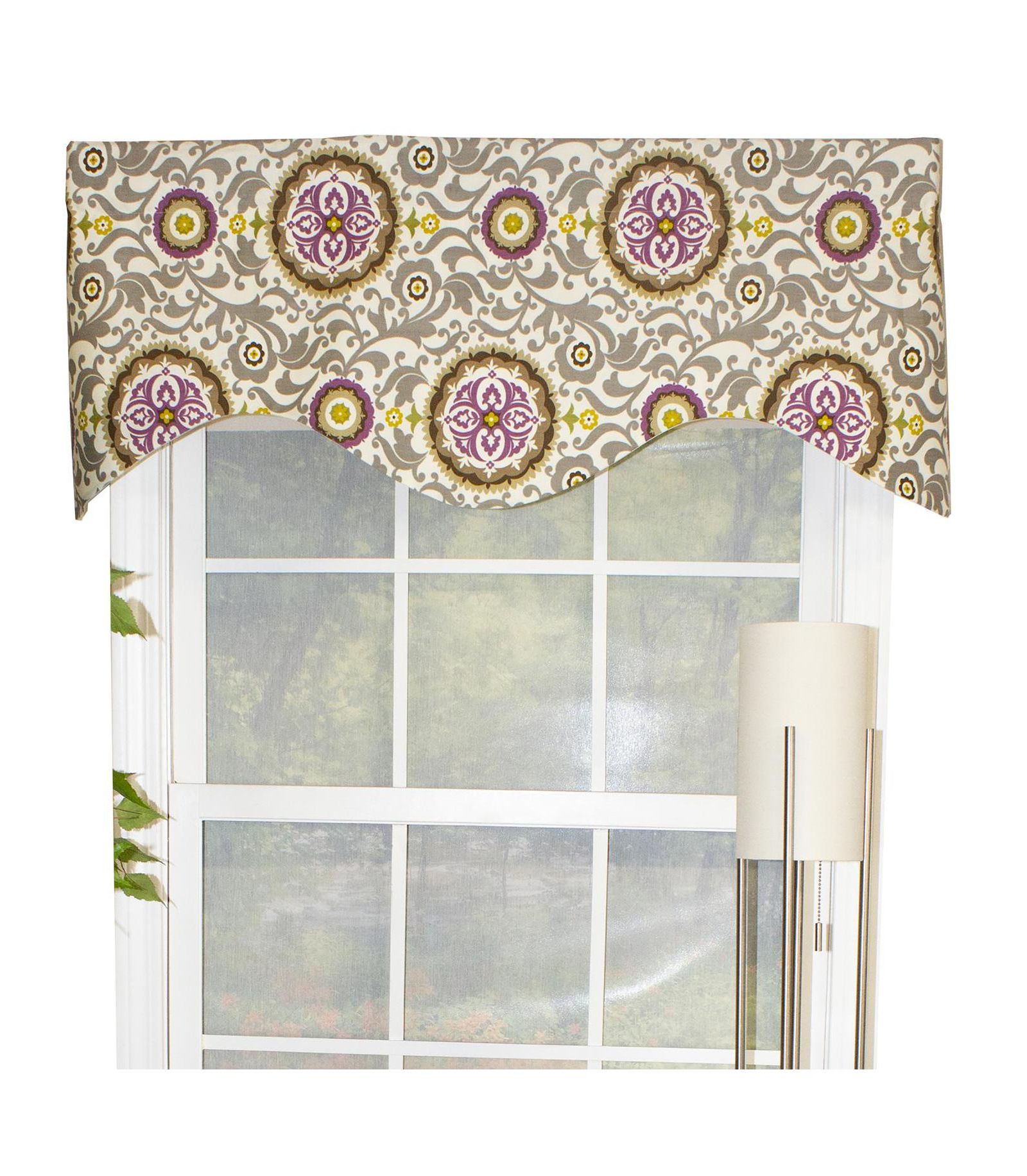 RLF Home декоративная каскадная занавеска Celestial Cornice 100% хлопок с подкладкой 50" x 17" Sterling