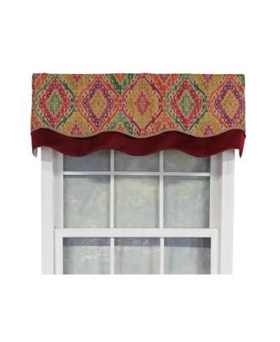 Декоративная занавеска RLF Home Icicles Trimmed Glory 100% Cotton с подкладкой 3" Rod Pocket 50" x 16" Multi