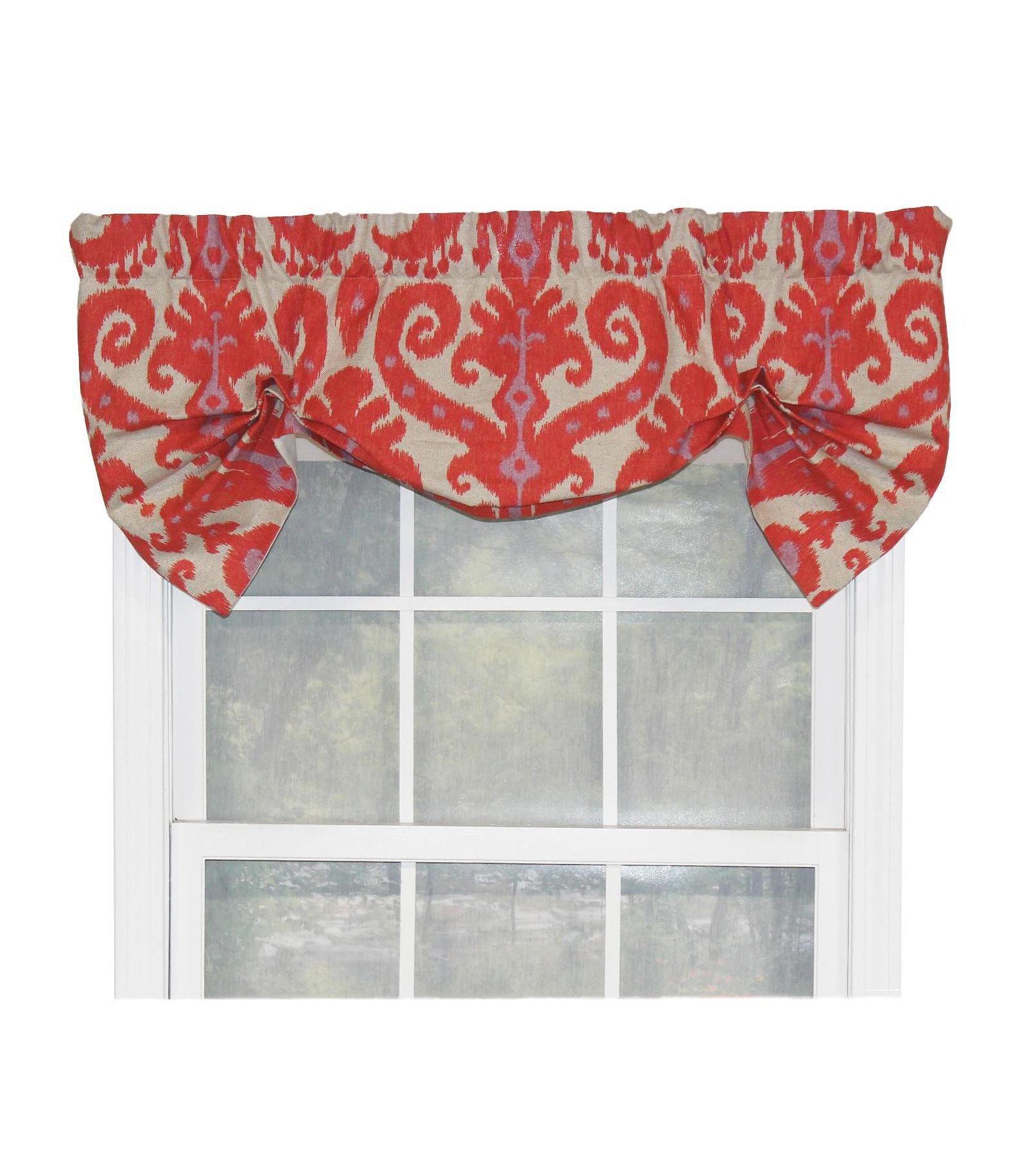 RLF Home Vibrant Colors in Southwest Designs Butterfly Stylish Windows Valance 3" Rod Pocket 50" x 16" Hibiscus