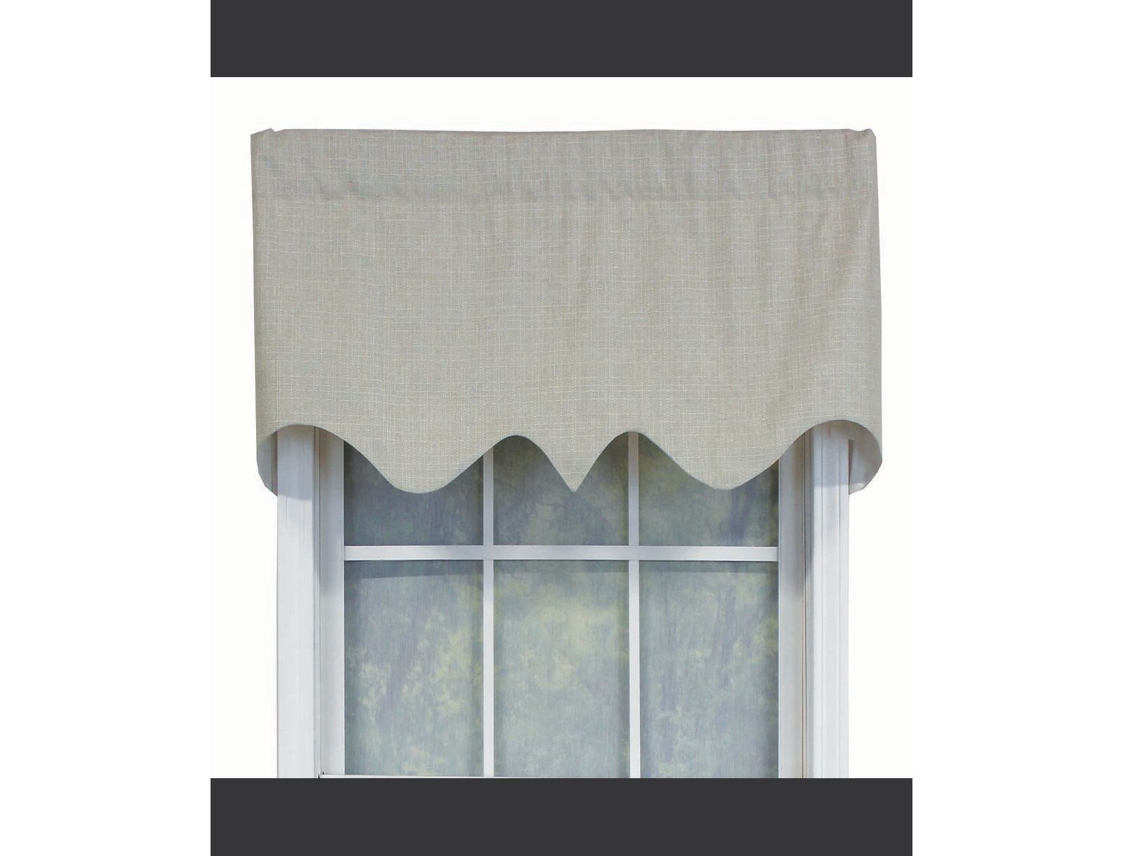 RLF Home R-Crosby Essential Solid Color Fabric Printed Regal Valance 3" Rod Pocket 50" x 17"