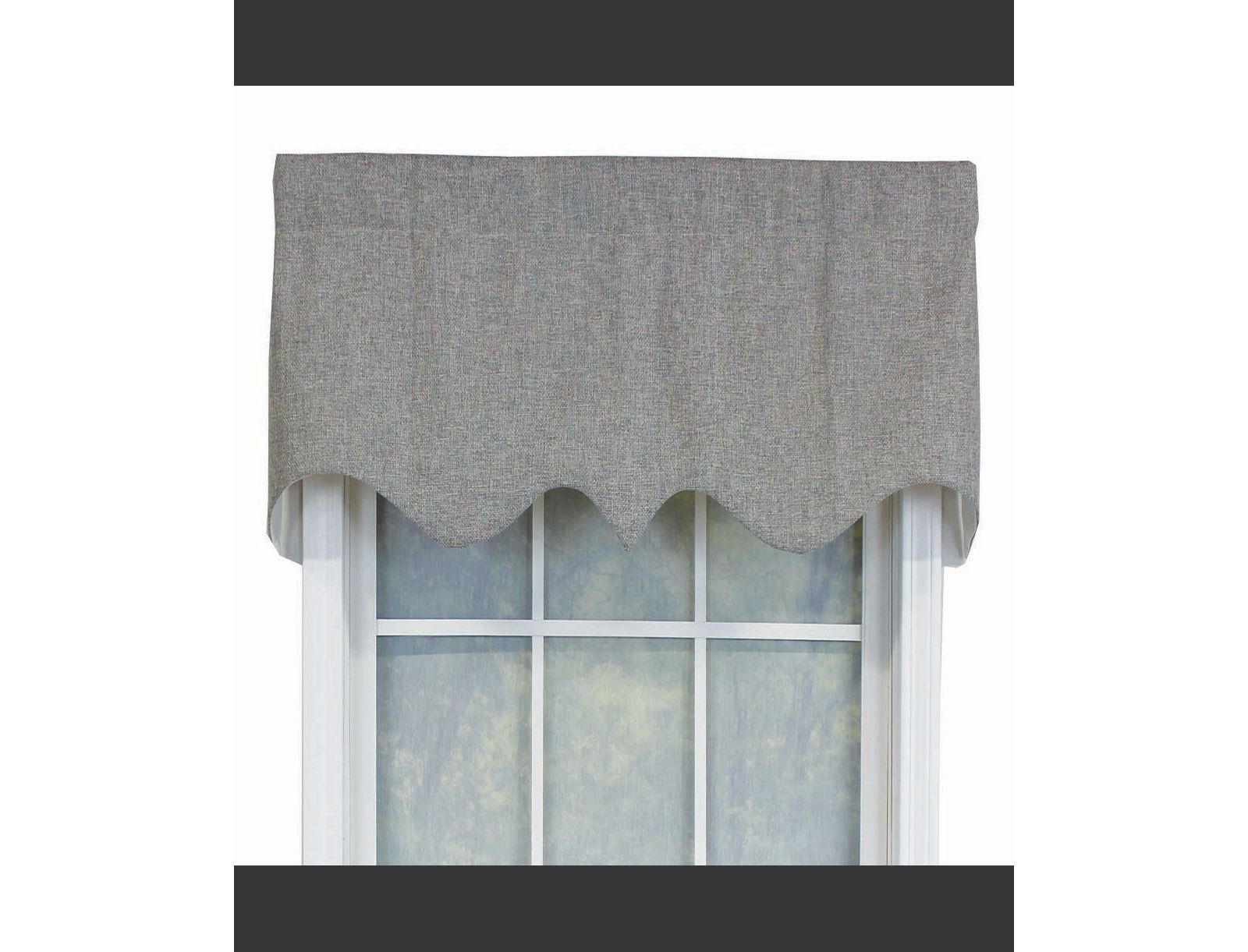 RLF Home R-Crosby Essential Solid Color Fabric Printed Regal Valance 3" Rod Pocket 50" x 17" Ash Gray