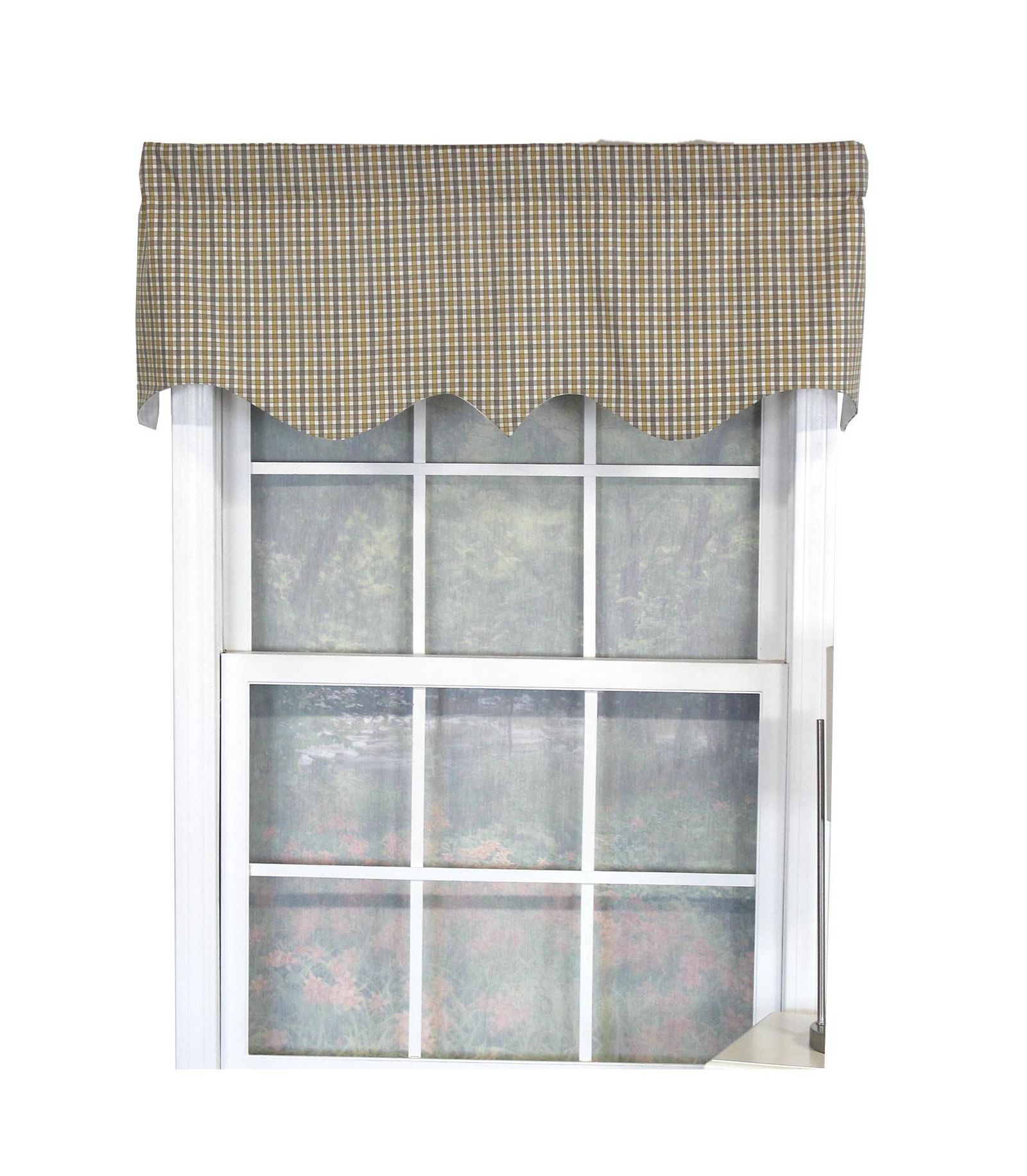 RLF Home Gee Regal 100% Cotton with Fully Lined 3" Rod Pocket Valnance for Windows 50" x 17" Gray