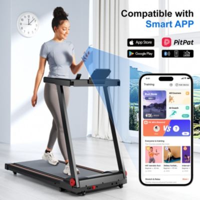 Superun 5% Incline Walking Pad Treadmill, 300LB Capacity Folding Treadmills for Home (blackorange)