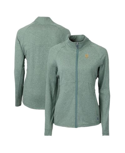 Cutter & Buck Women's Heather Green Notre Dame Fighting Irish Alumni Adapt Eco Knit Heather Full-Zip Jacket
