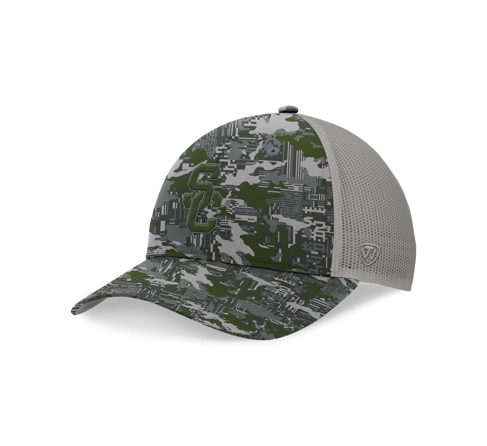 Top of the World Men's Gray USC Trojans OHT Military Appreciation Pledge Trucker Camo Adjustable Hat