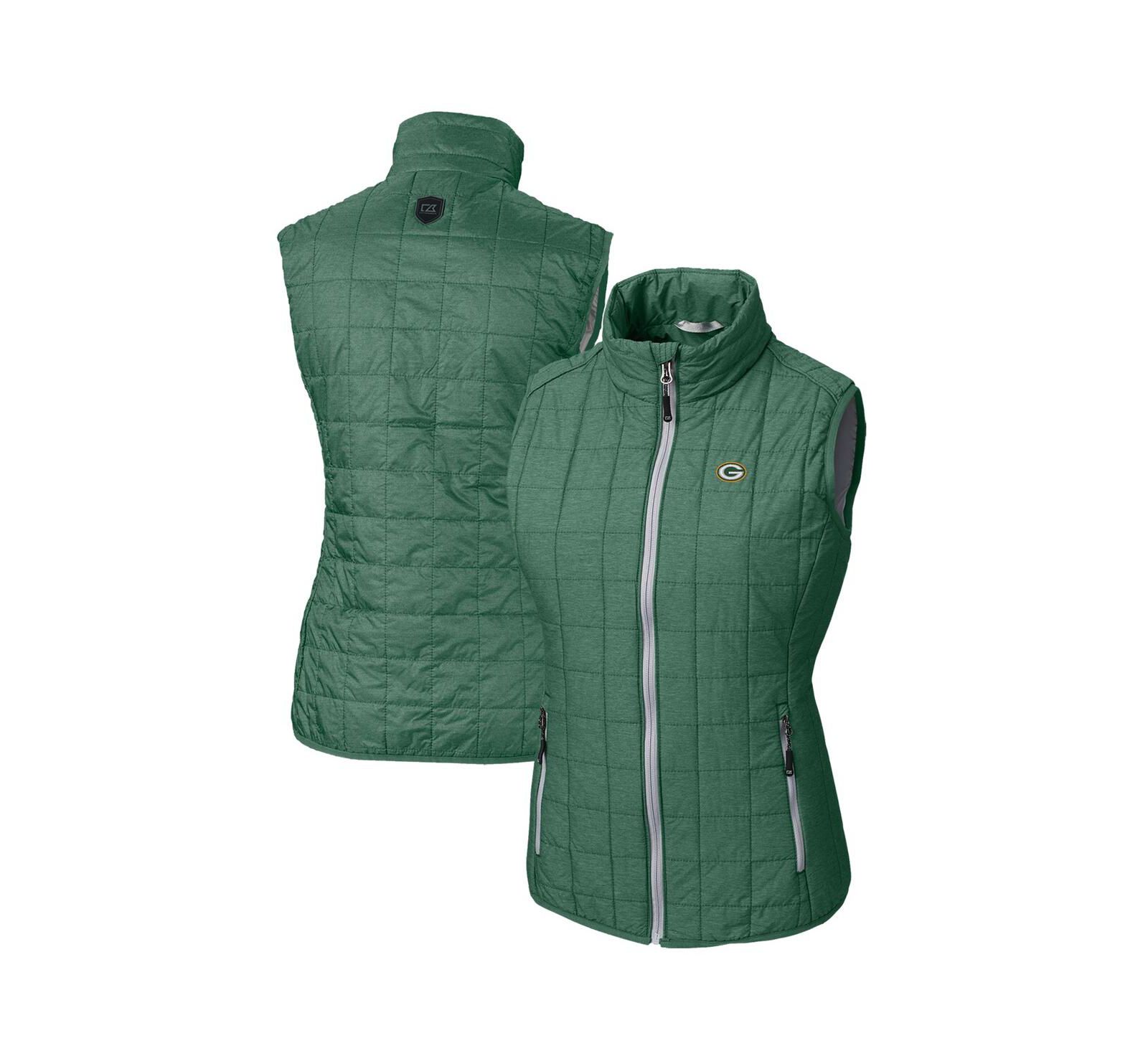 Cutter & Buck Женская утепленная жилетка Green Bay Packers Rainier PrimaLoft Eco, на молнии