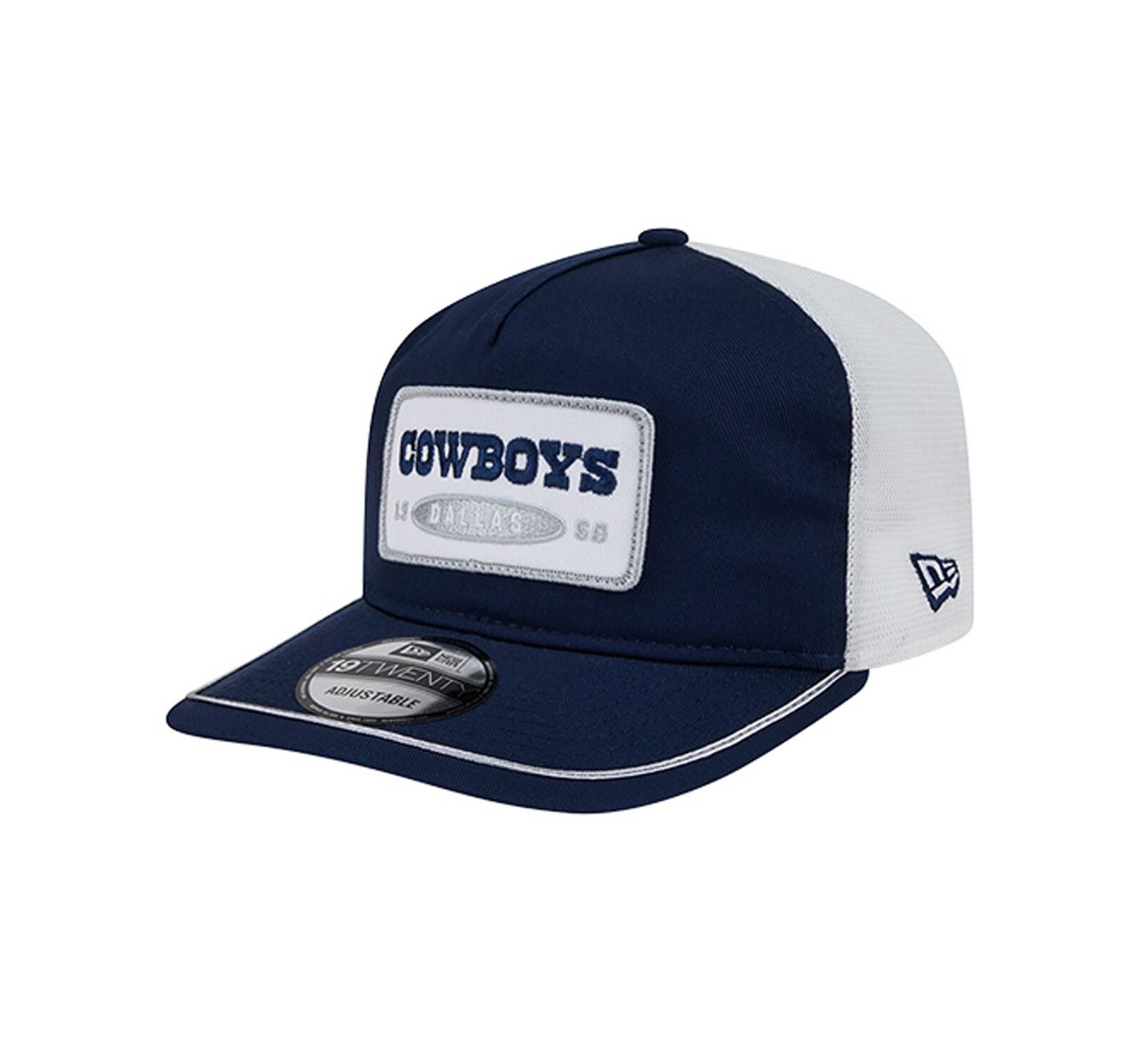 Мужская кепка New Era Dallas Cowboys Patch 19TWENTY регулируемая темно-синяя/белая