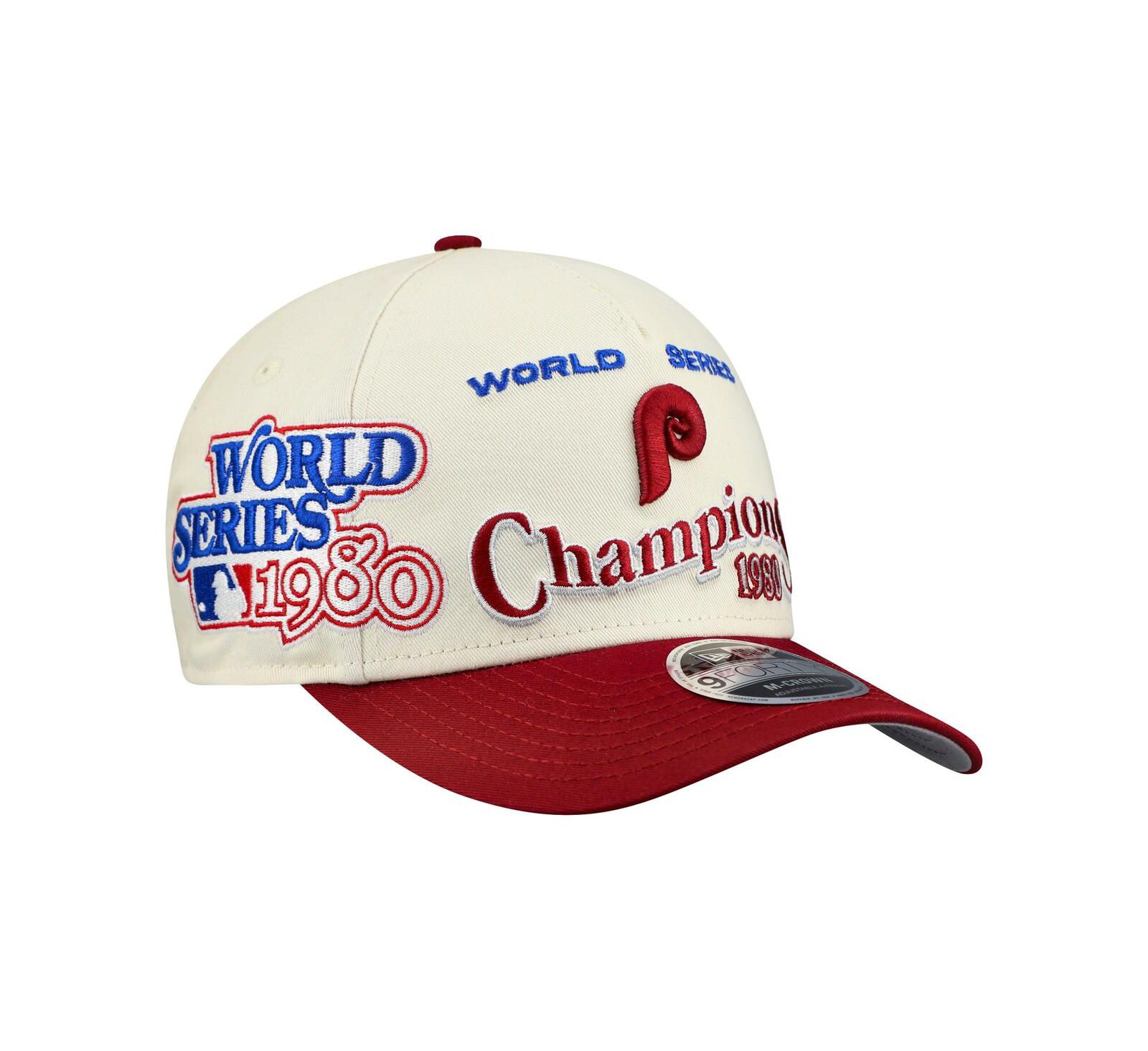 New Era Men's Cream/Red Philadelphia Phillies World Series 9FORTY M-Crown A-Frame Adjustable Hat