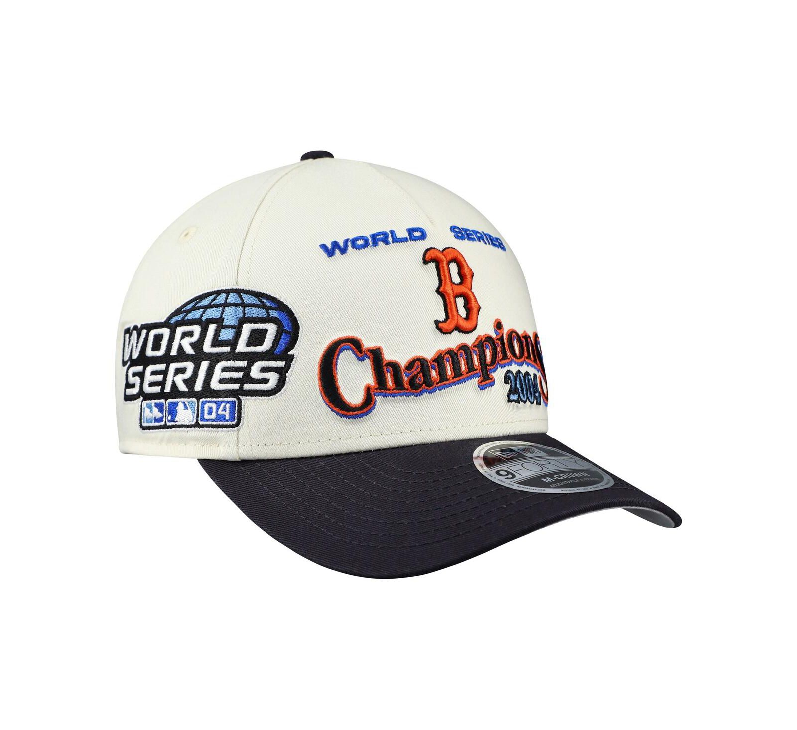 New Era Мужская кепка Boston Red Sox World Series 9FORTY M-Crown A-Frame регулируемая, кремовый/темно-синий