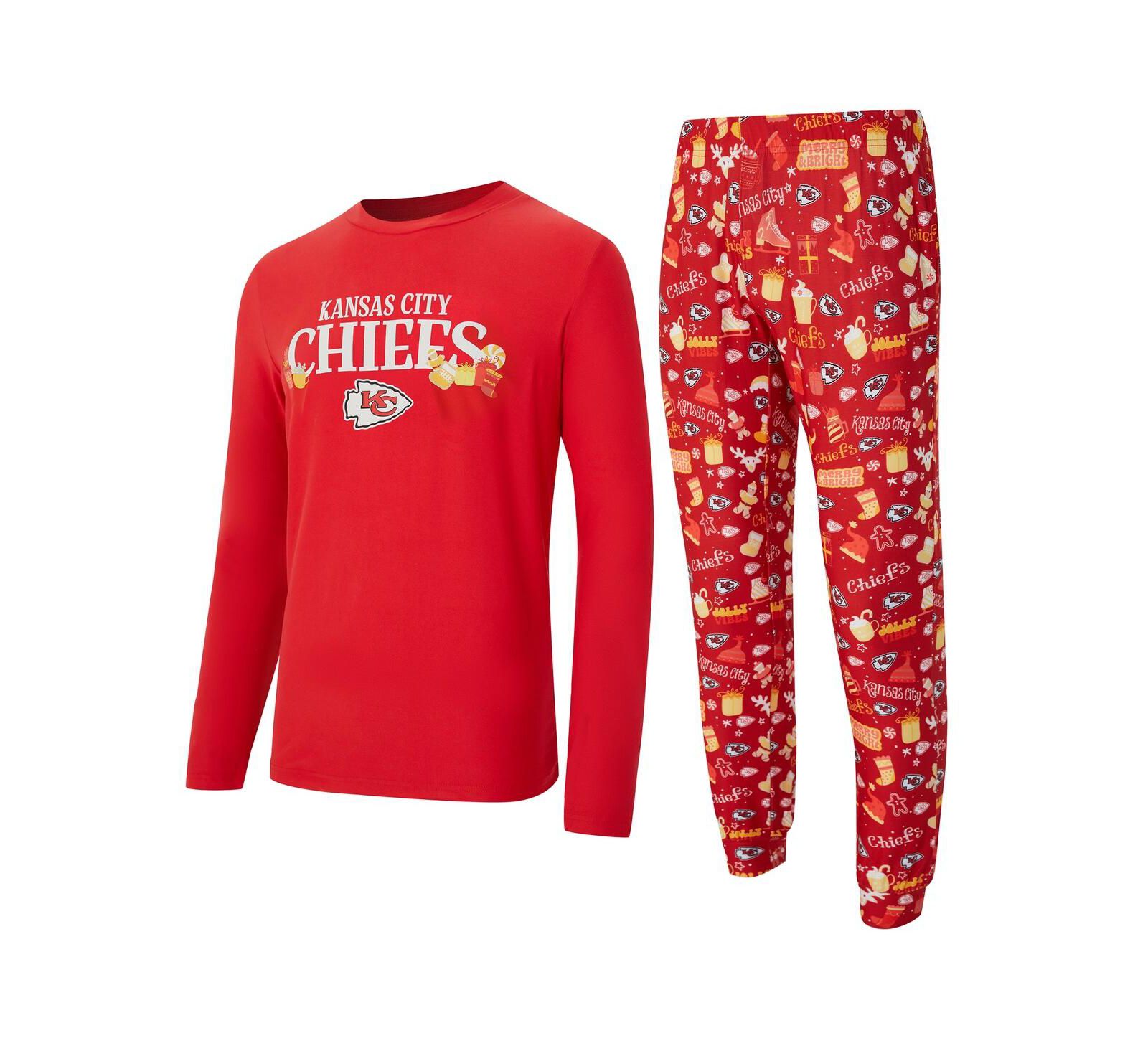 Мужской комплект Concepts Sport: топ и брюки с длинным рукавом, красный, Kansas City Chiefs