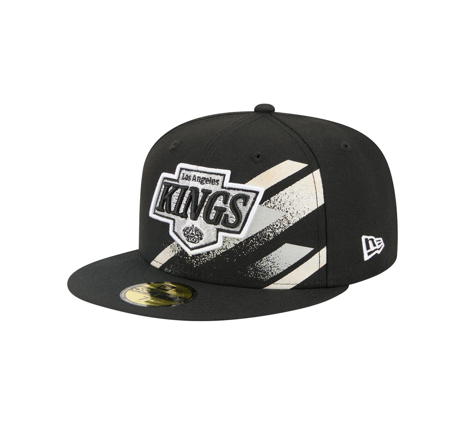 New Era Men's Black Los Angeles Kings Faded Lines 59FIFTY Fitted Hat