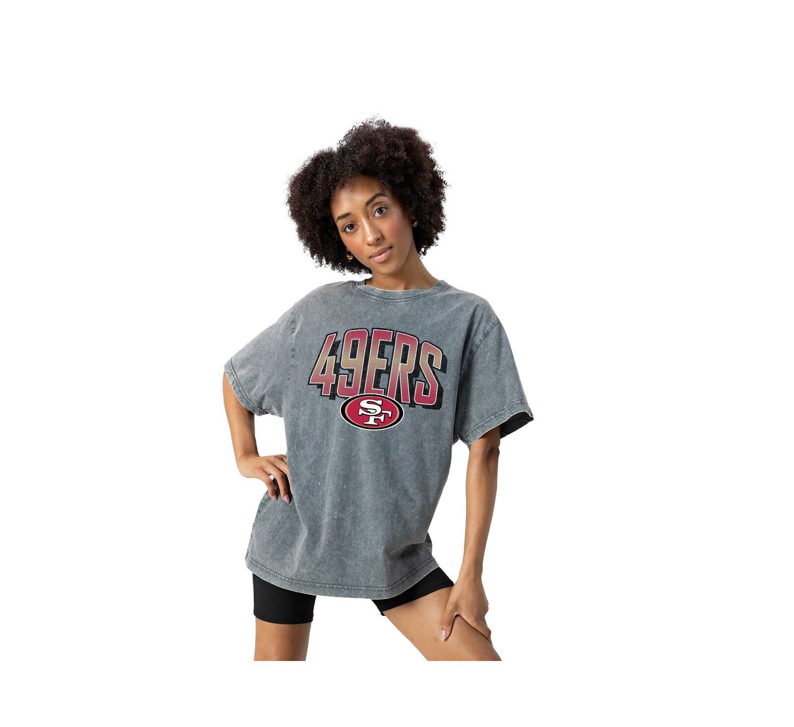 Женская укороченная футболка Gameday Couture Gray San Francisco 49ers Peak Performance Oversized Snow Wash