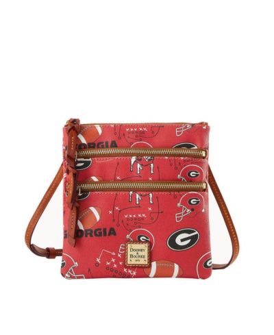 Dooney & Bourke Georgia Bulldogs Football Halftime Triple Zip Crossbody Bag