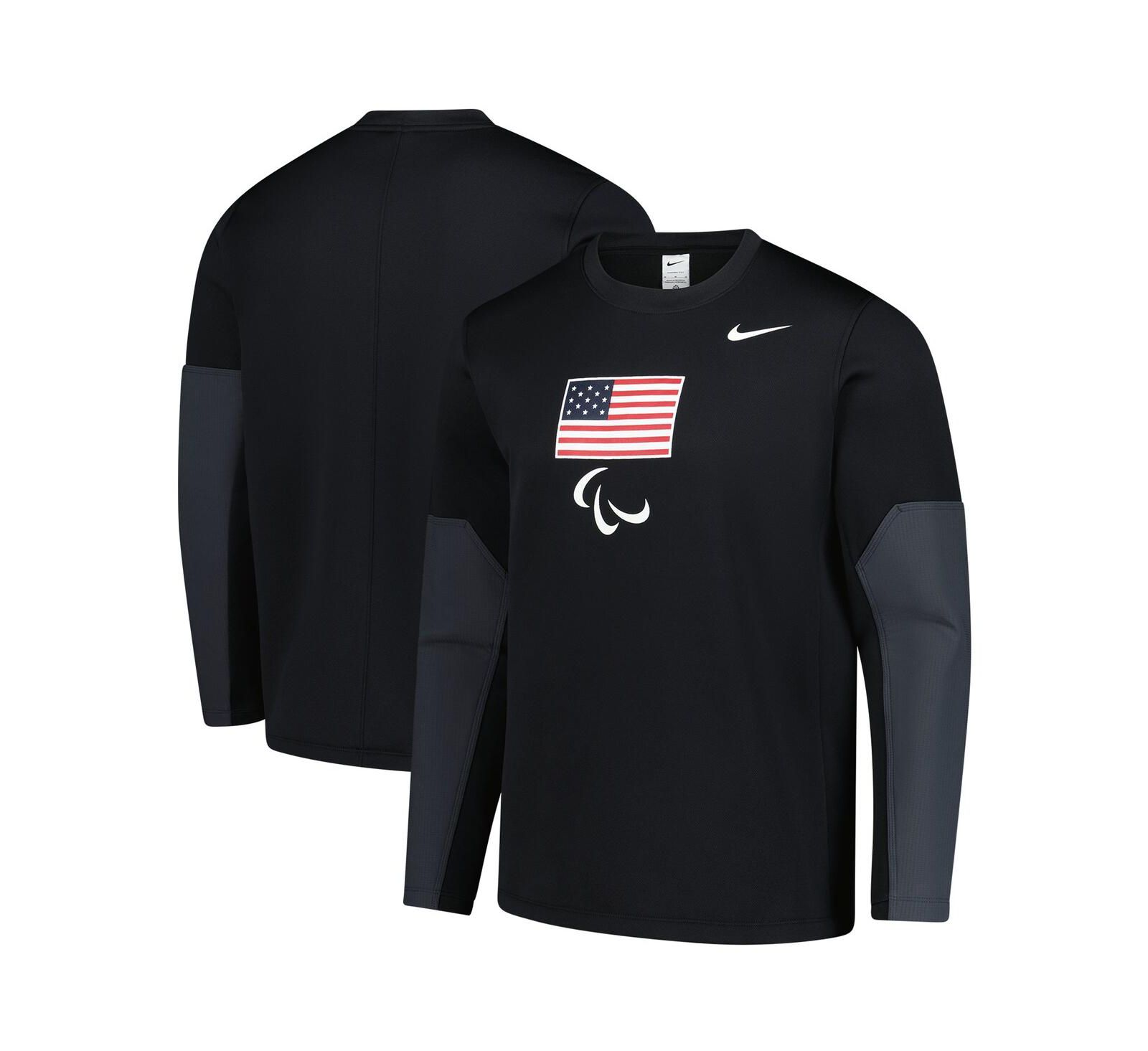 Nike Мужская черная толстовка Therma-FIT с длинным рукавом U.S. Paralympics Coaches