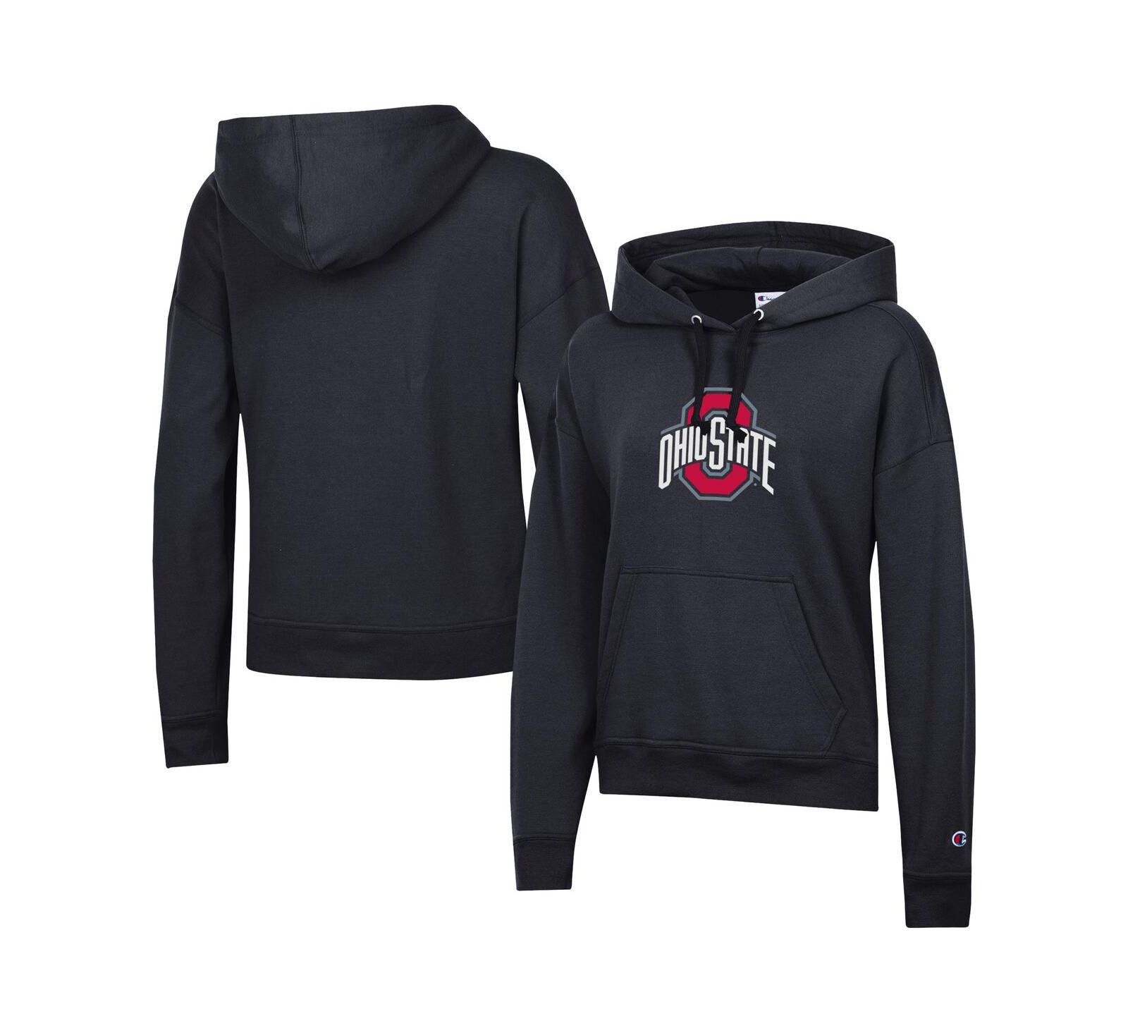 Champion Женское худи Ohio State Buckeyes Powerblend Fleece черного цвета