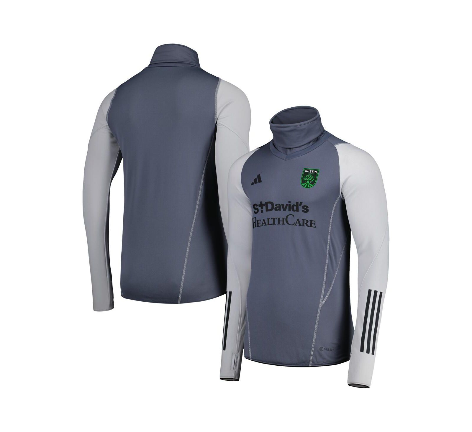 Adidas Men's Gray Austin FC Warm Raglan COLD.RDY Sweatshirt