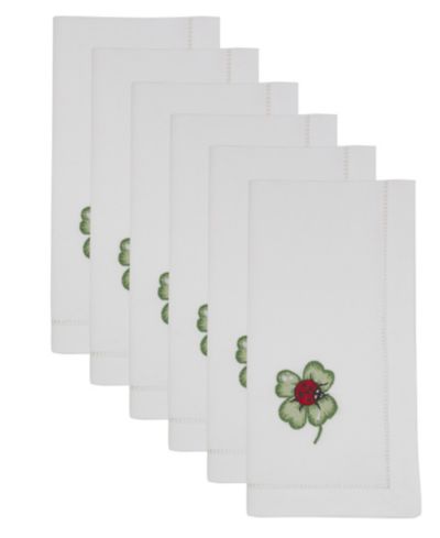 Saro Lifestyle Embr'D Napkin с вышивкой в виде божьей коровки, набор из 6 шт