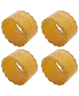 Saro Lifestyle Resin Artistry Gold Napkin Ring, Set of 4