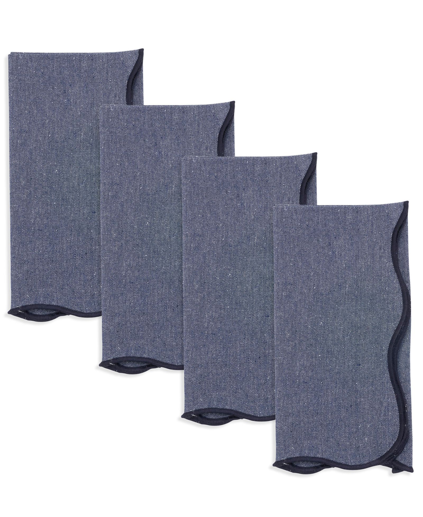 Saro Lifestyle Eco Chic Scallop Napkin, Set of 4