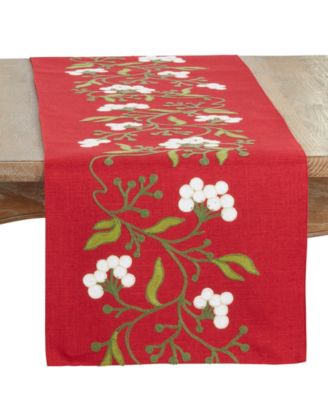Saro Lifestyle Mistletoe Table Runner, 16" x 70"