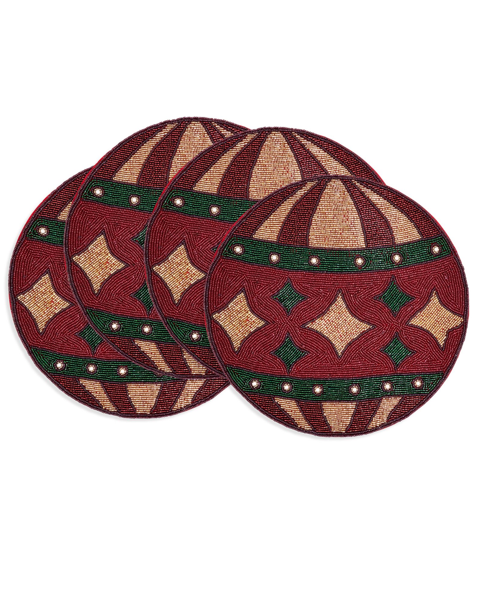 Подставка для сервировки Saro Lifestyle Beaded Ornament, набор из 4 шт.