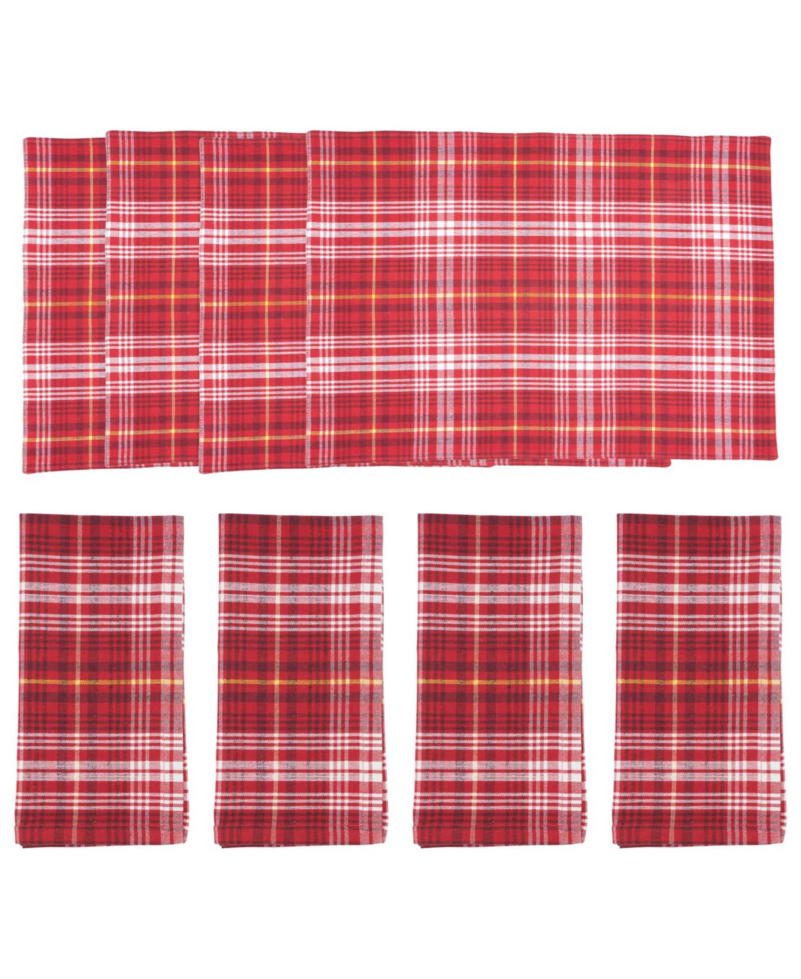 Saro Lifestyle Rustic Plaid Placemat and Napkin Set, Set of 8