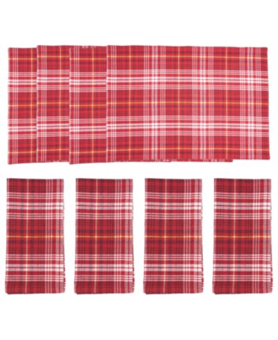 Набор салфеток и подстановочных матов Saro Lifestyle Rustic Plaid, 8 шт