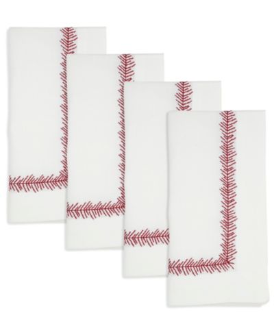 Набор из 4 салфеток для стола Saro Lifestyle Embroidered Border