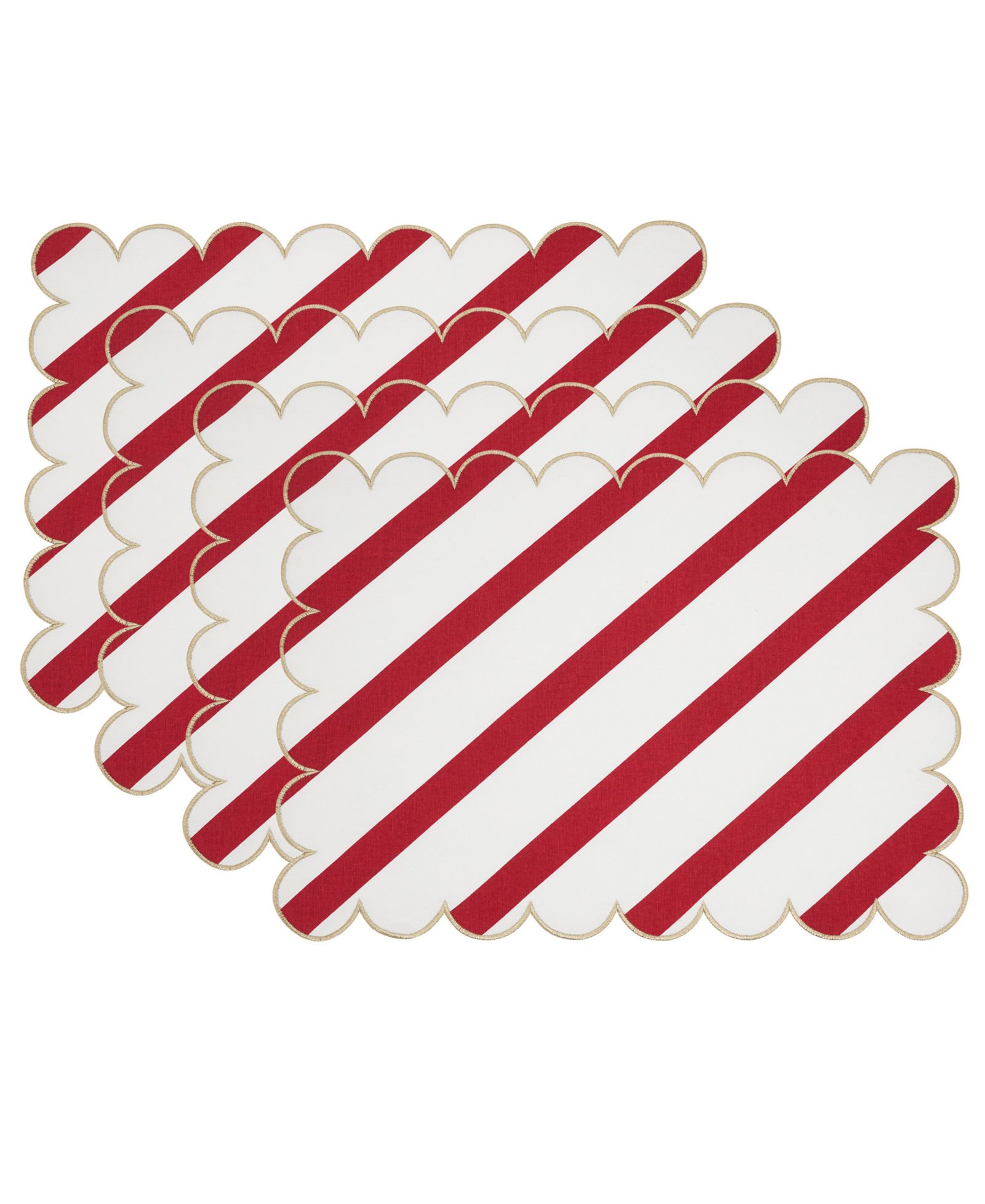 Подставка под тарелку Saro Lifestyle Eco Scallop Border, набор из 4 штук