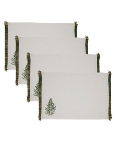 Подставка для стола Saro Lifestyle Christmas Trees, набор из 4 шт