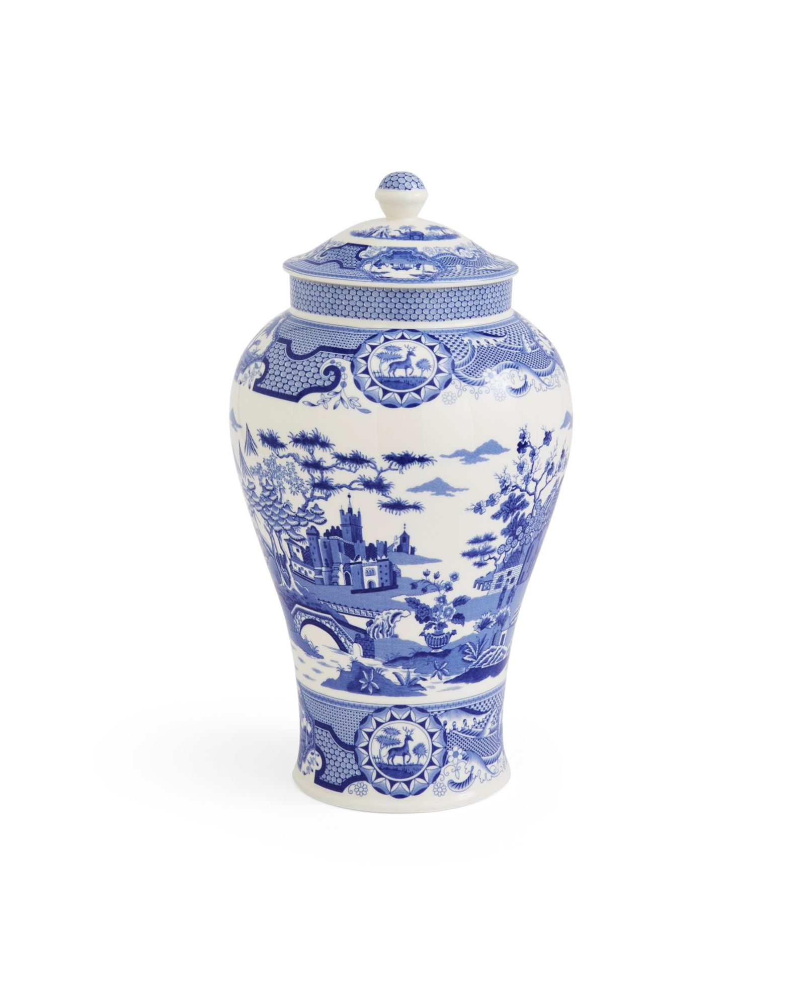 Spode Blue Italian Gothic Castle Ginger Jar