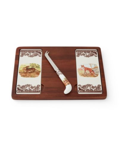 Spode Woodland 2-Piece Cheese Board & Knife Set