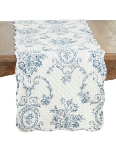 Декоративная дорожка на стол Saro Lifestyle Quilted Toile Floral, 16" x 72"