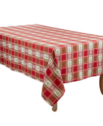 Saro Lifestyle праздничная скатерть Plaid Jacquard 63" x 84"