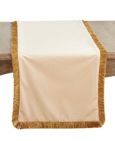 Saro Lifestyle бархатная дорожка на стол с бахромой, 16" x 72"