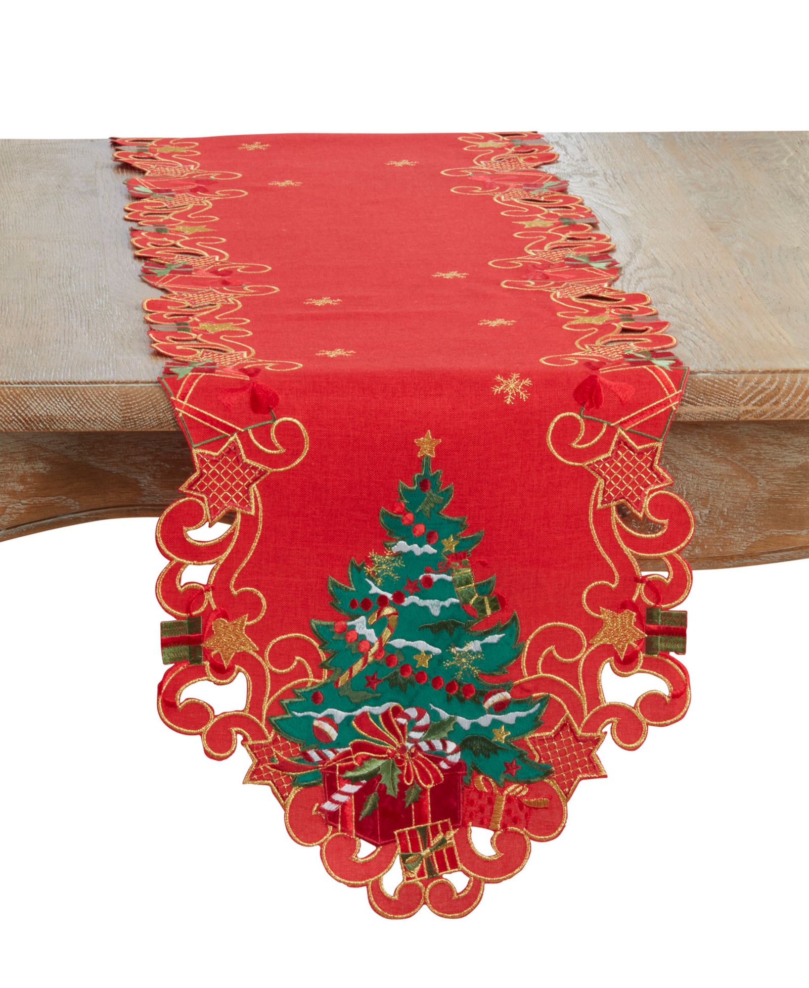 Saro Lifestyle Christmas Tree Table Runner, 14" x 72"